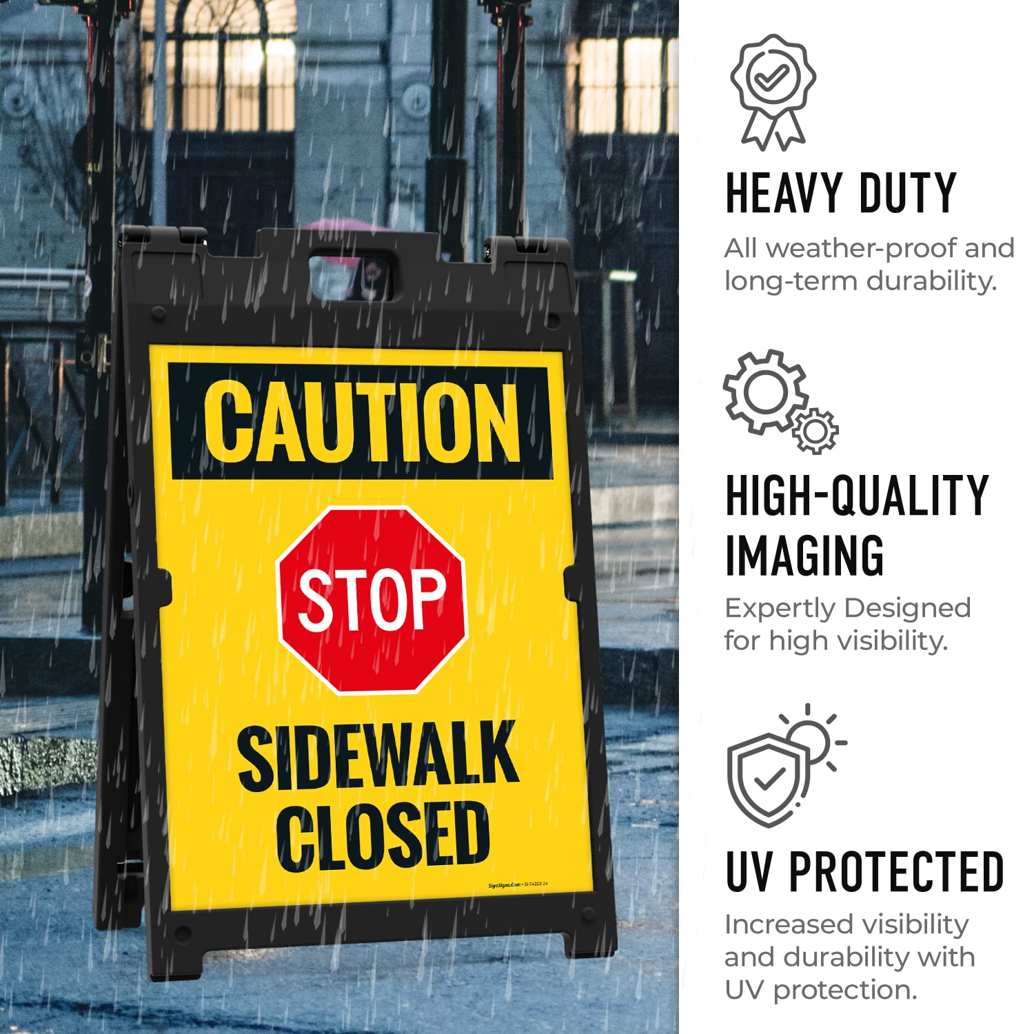 Amazon.com: Caution Stop Sidewalk Closed Sidewalk Sign Kit