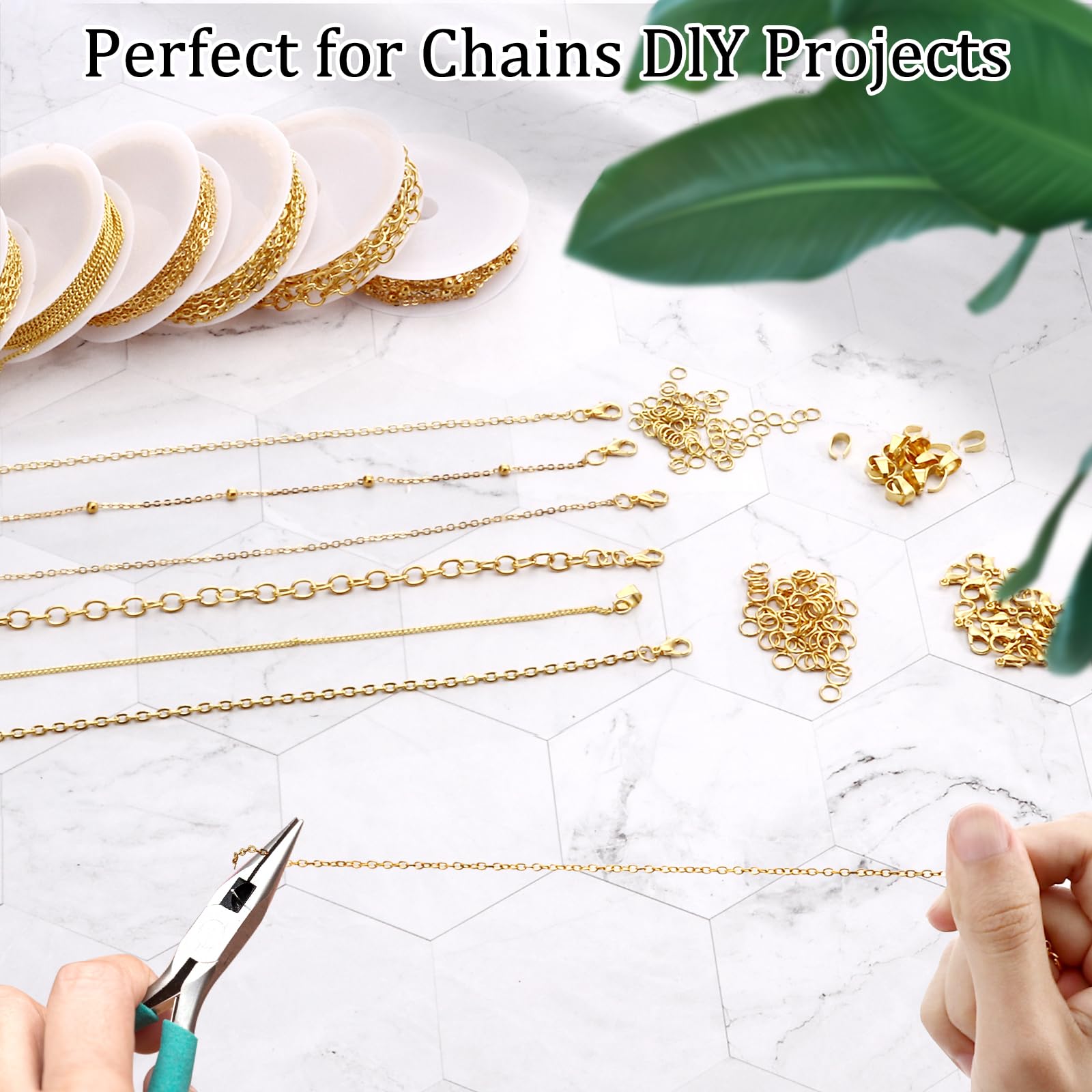 Chaîne En Or Rempli 14 Carats En Vrac Pour La Fabrication De Bijoux Permanents, Chaîne De Collier En Or Rempli De 1,75 Mm, Chaîne Non Finie En Vrac