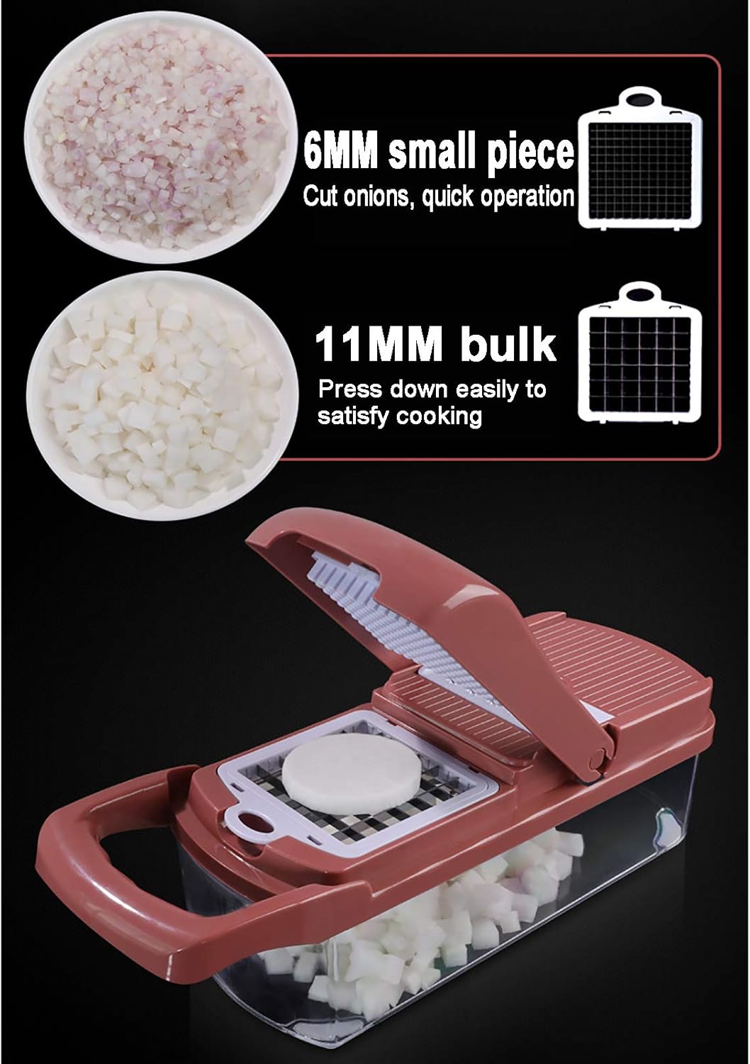 Vegetable Chopper Slicer Grinder Squeezer Mandolin Slicer Garlic Presses for Tomato Cucumber Multifunctional Onion Chopper Dicer Potato Cutter with Egg Separator and Drain Basketball Brown 32 x 11 x