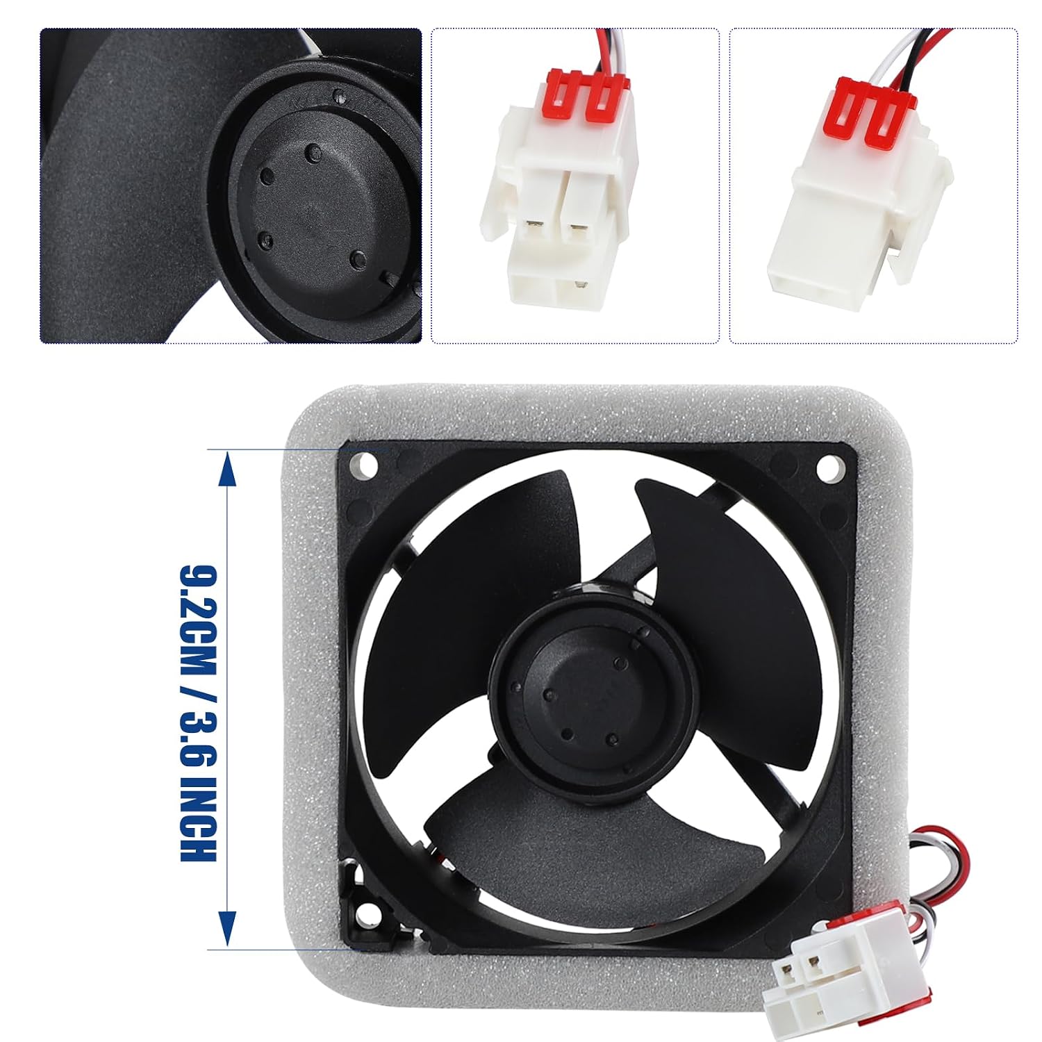 Refrigerator Evaporator Fan Motor for Samsung Models RF4267HARS/XAA RF4267HAWP/XAA RF4267HABP/XAA RF323TEDBBC/AA RF323TEDBSR/AA RF323TEDBWW/AA RF31FMESBSR/AA RF31FMEDBWW/AA RF31FMEDBSR/AA