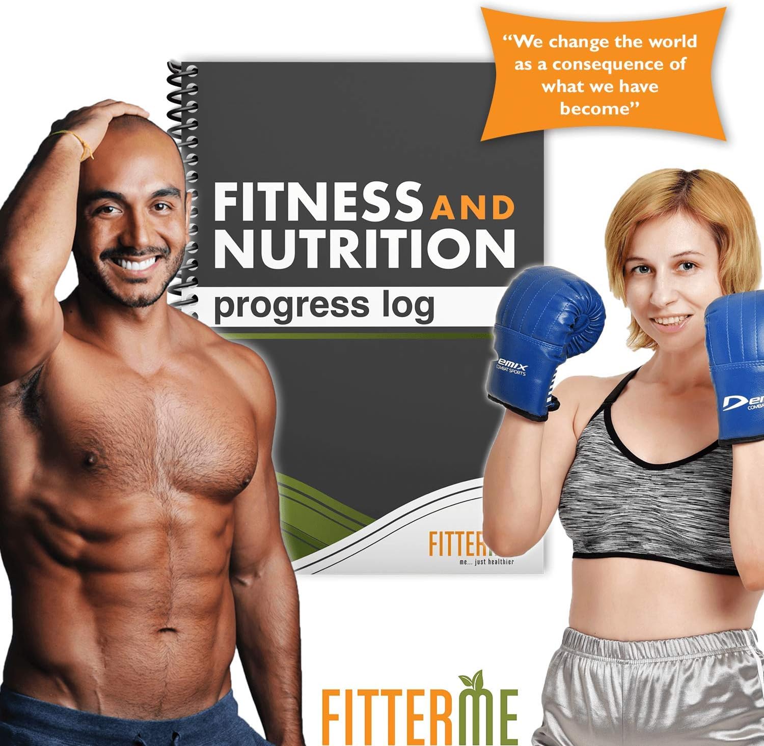 Food and Exercise Journal - fitness and nutrition planner for health and weight loss - gym workout log book and diet journal - wellness tracker with daily inspirational quotes - sturdy binding : Sports & Outdoors