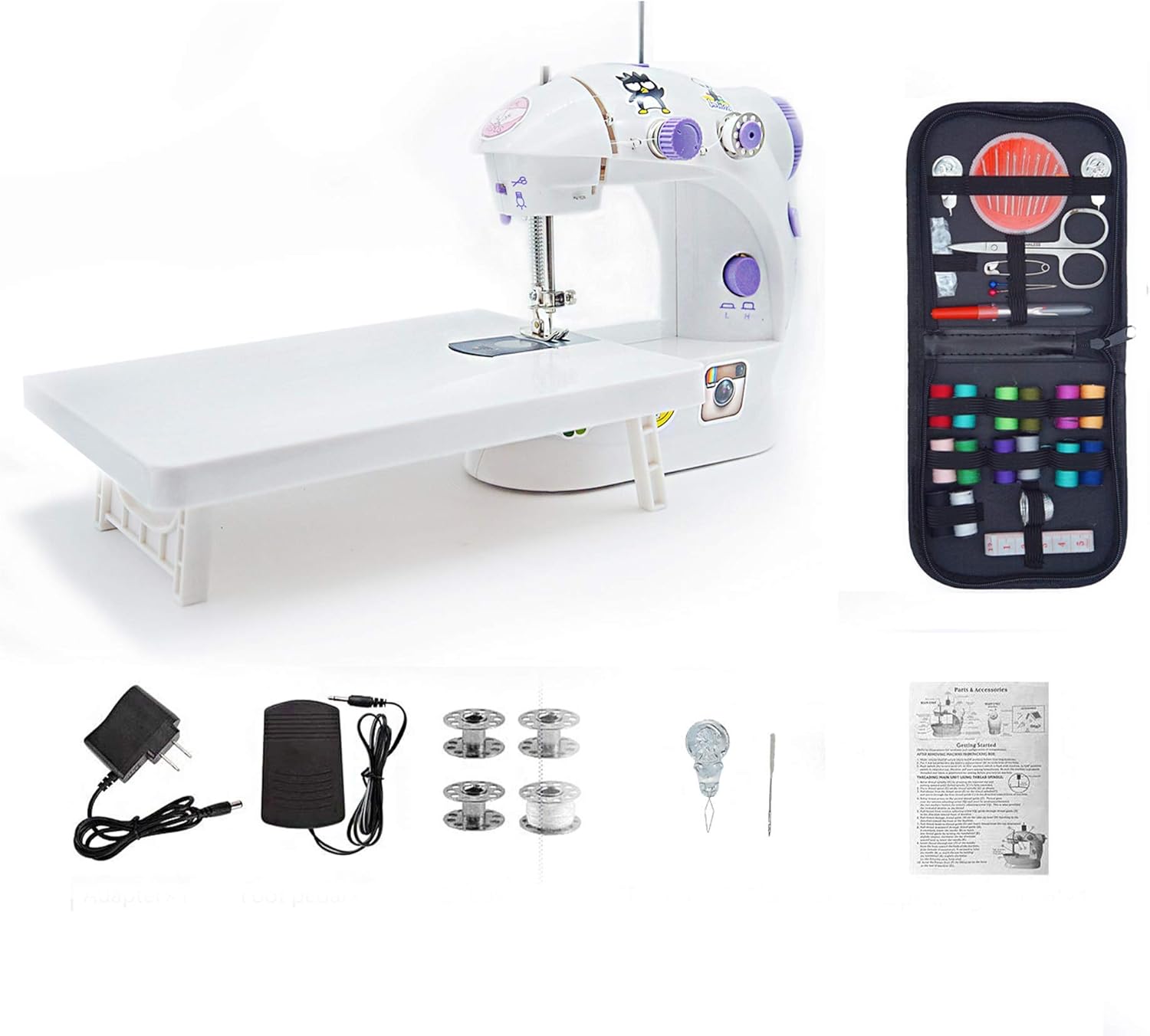 Mini Sewing Machine with Extension Table, Adjustable 2