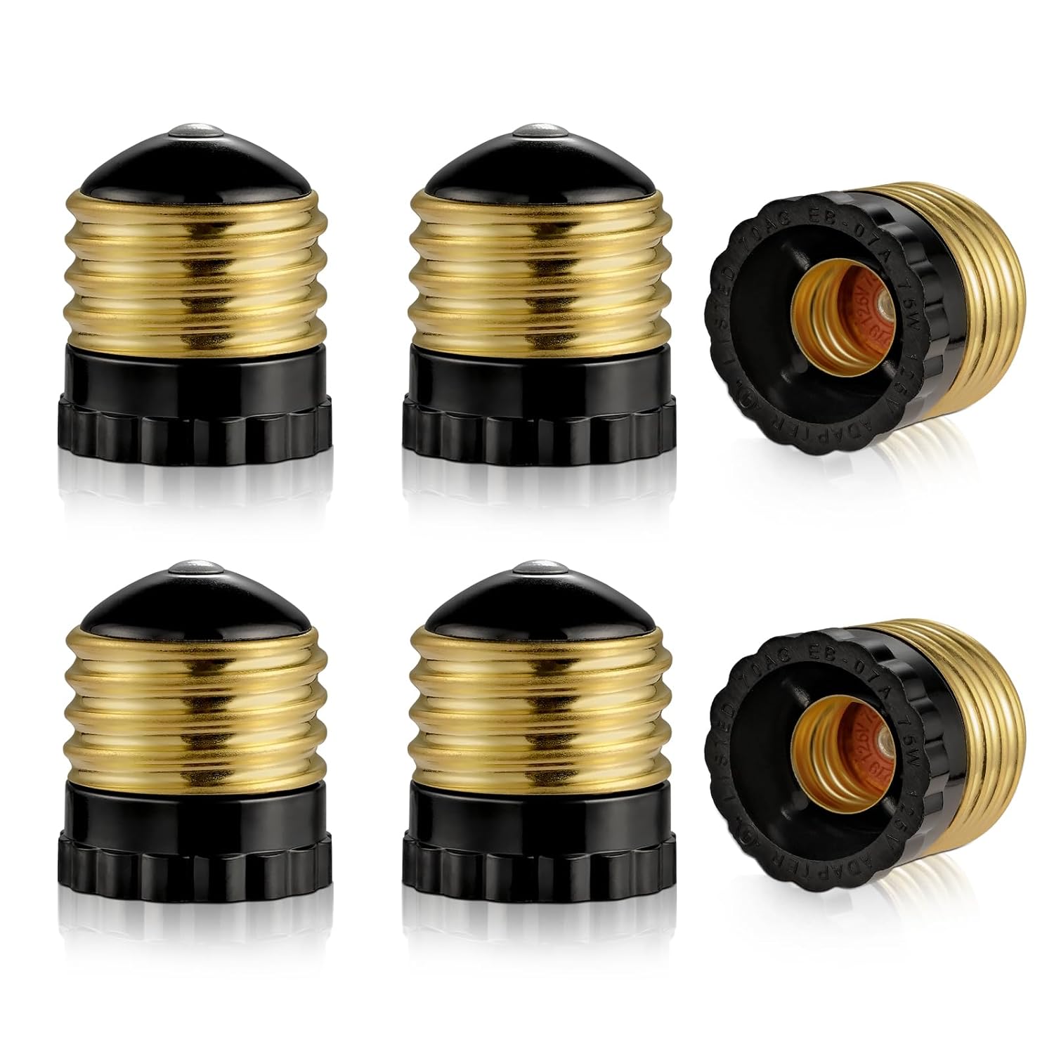 E26 to E12 Light Socket Adapter, Standard Socket to Candelabra Bulb Socket Adapters, Medium Screw E26 Base to Candelabra E12 Screw Socket Converter (6)