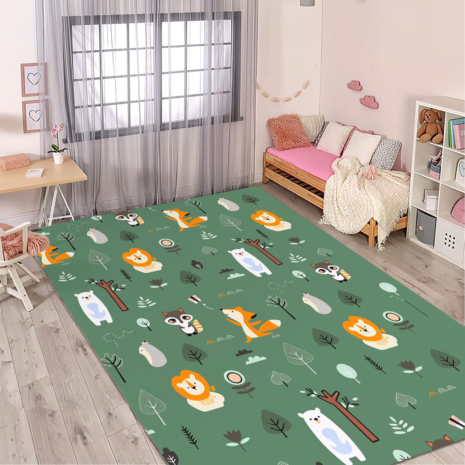 Tapis de salon animaux de la jungle pour décorer la chambre