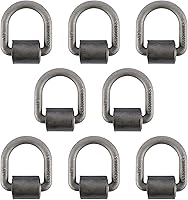 Vista 1 de Yaegoo 8 anillos en D forjados soldados resistentes de 1/2 pulgada, anclajes de amarre de anillo en D de acero para camiones remolques, límite
