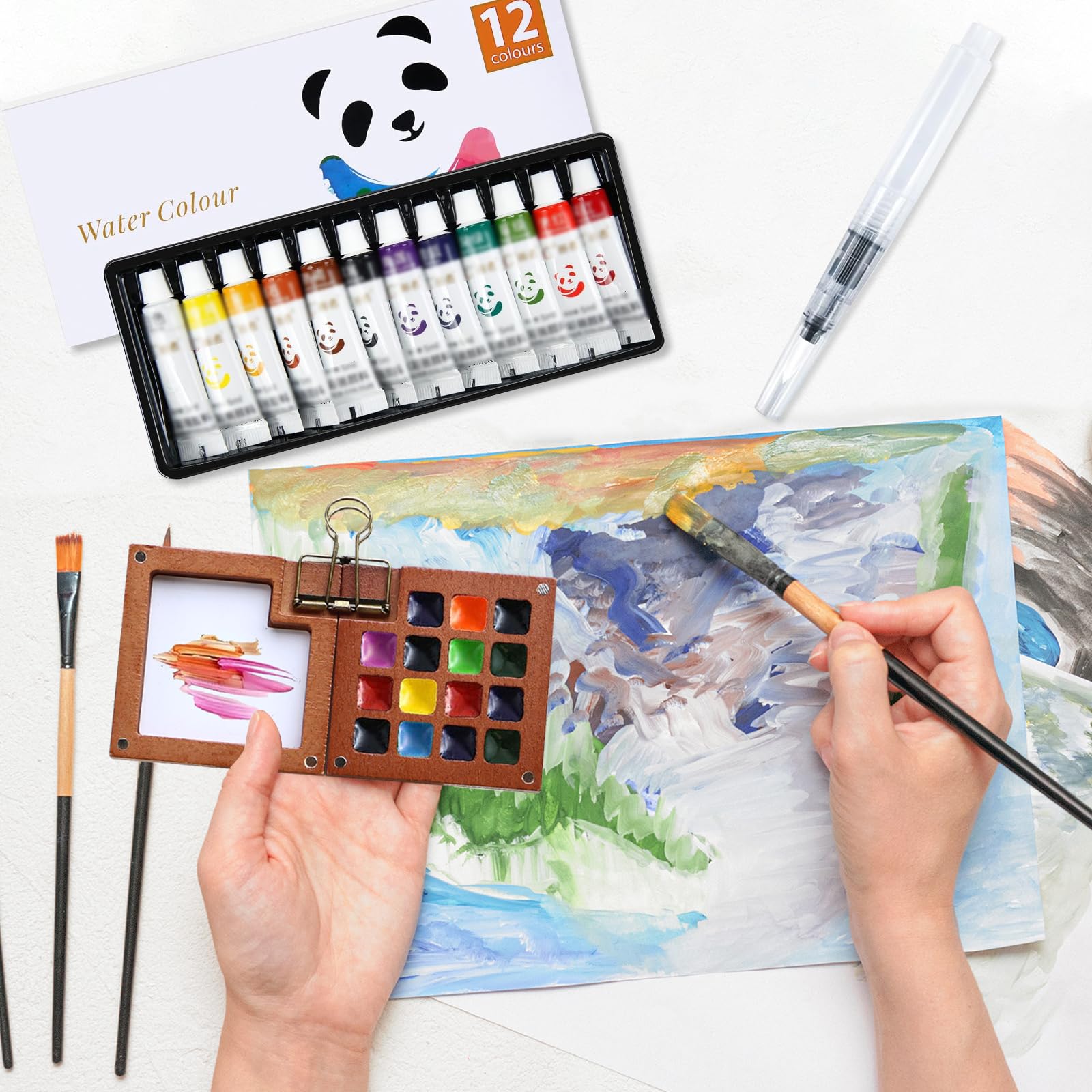 Juego De Paleta Portátil De Acuarela, Mini Juego De Pintura | Meses sin Juego De Paleta Portátil De Acuarela, Mini Juego De Pintura | Meses sin