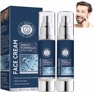 Belligern 6 in 1 Face Cream for Men Eye Bags, Mens Anti Aging Face Cream, Natural Moisturiser Organic Anti-wrinkle Face Neck Firming Cream 2 PCS