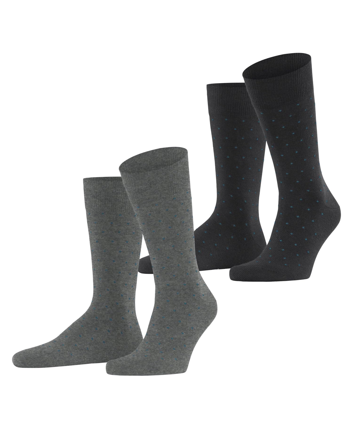 ESPRIT Men's Fine Dot Multipack M So Cotton Patterned 2 Pairs Socks, Grey Mix 0150, 8.5-11