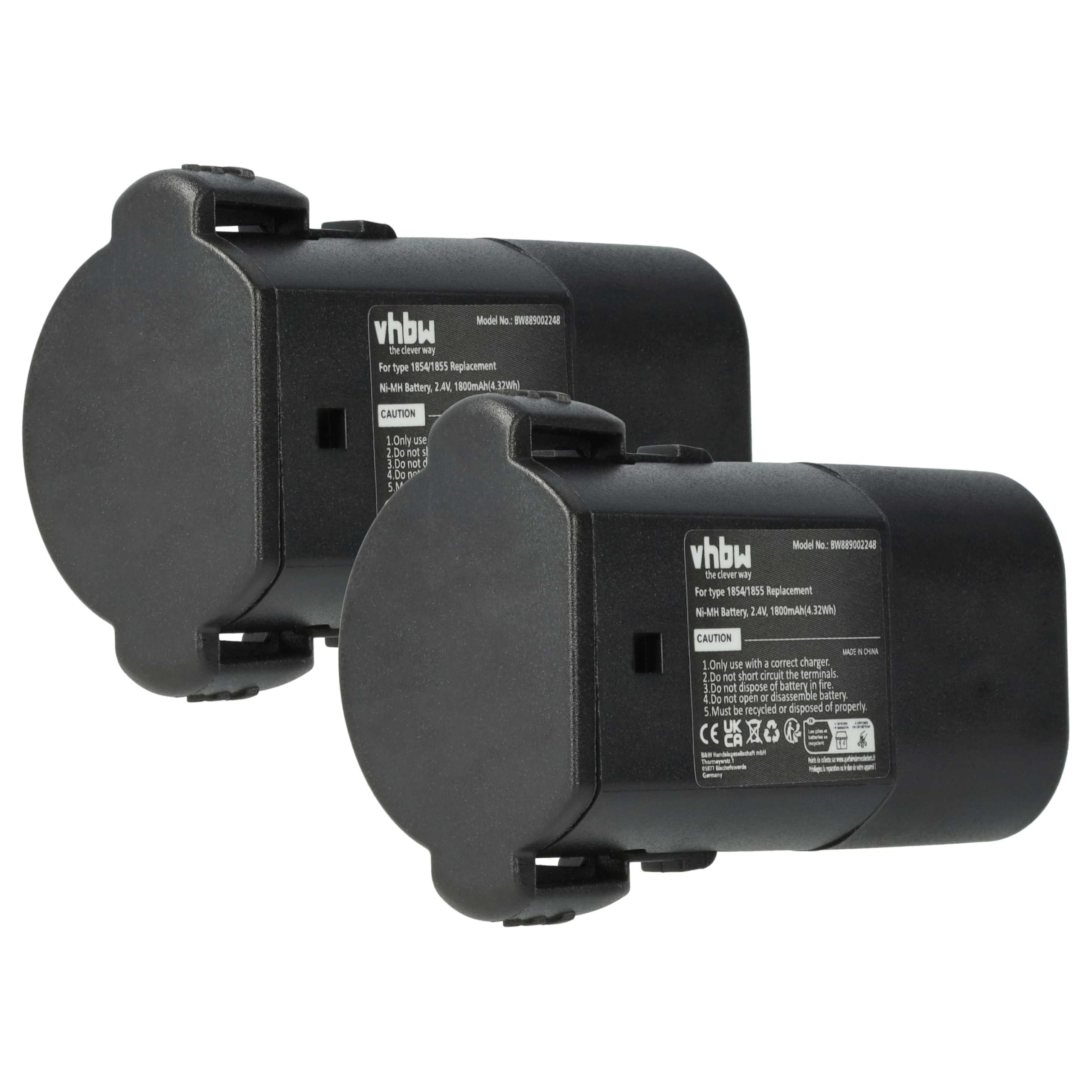 vhbw 2X Batterie Compatible avec Moser Arco série 1854 Tondeuse pour Animaux (1800mAh, 2,4V, NiMH)