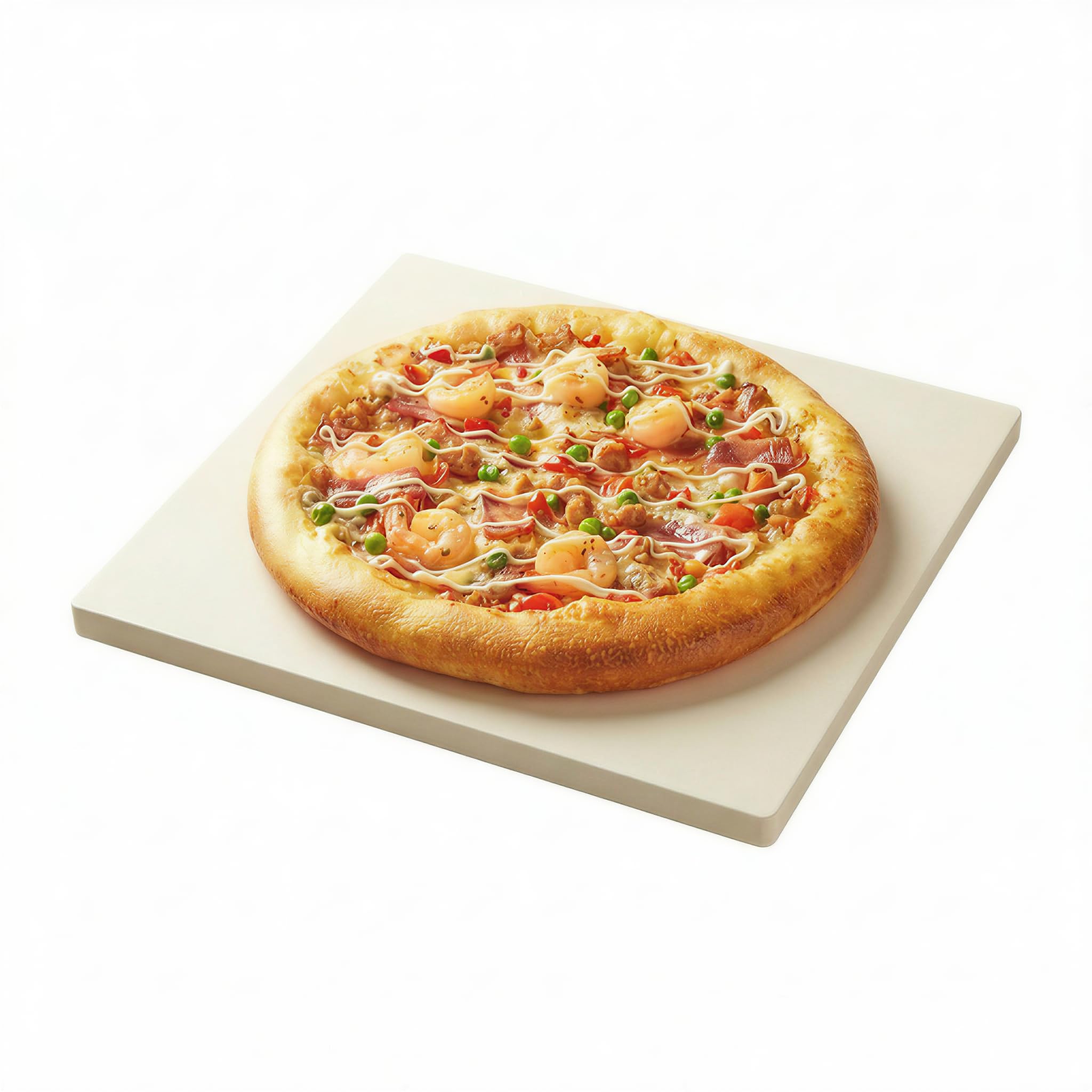CROSSON Pietra per Pizza,Pietra Refrattaria per Pizza 50x50x1.2CM per Fare Pizze Con Crosta Croccante, Pane, Biscotti e Molto Altro