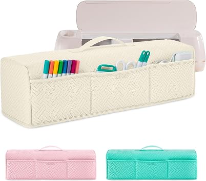IMAGINING Stretchy & Washable Padded Dust Cover Compatible with Cricutt Maker 3, Maker 4, Explore Air 2, Explore 3, Explore 4 Machines with Pockets for Cricutt Accessories and Suppliers, Tools
