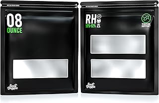 15 Pack - 1/2 Pound Terpene Curing Bags 58%-62% Humidity Control - Lock & Seal Storage Heat Sealable 14x12x5 Inch (8oz, 1/2 lb)