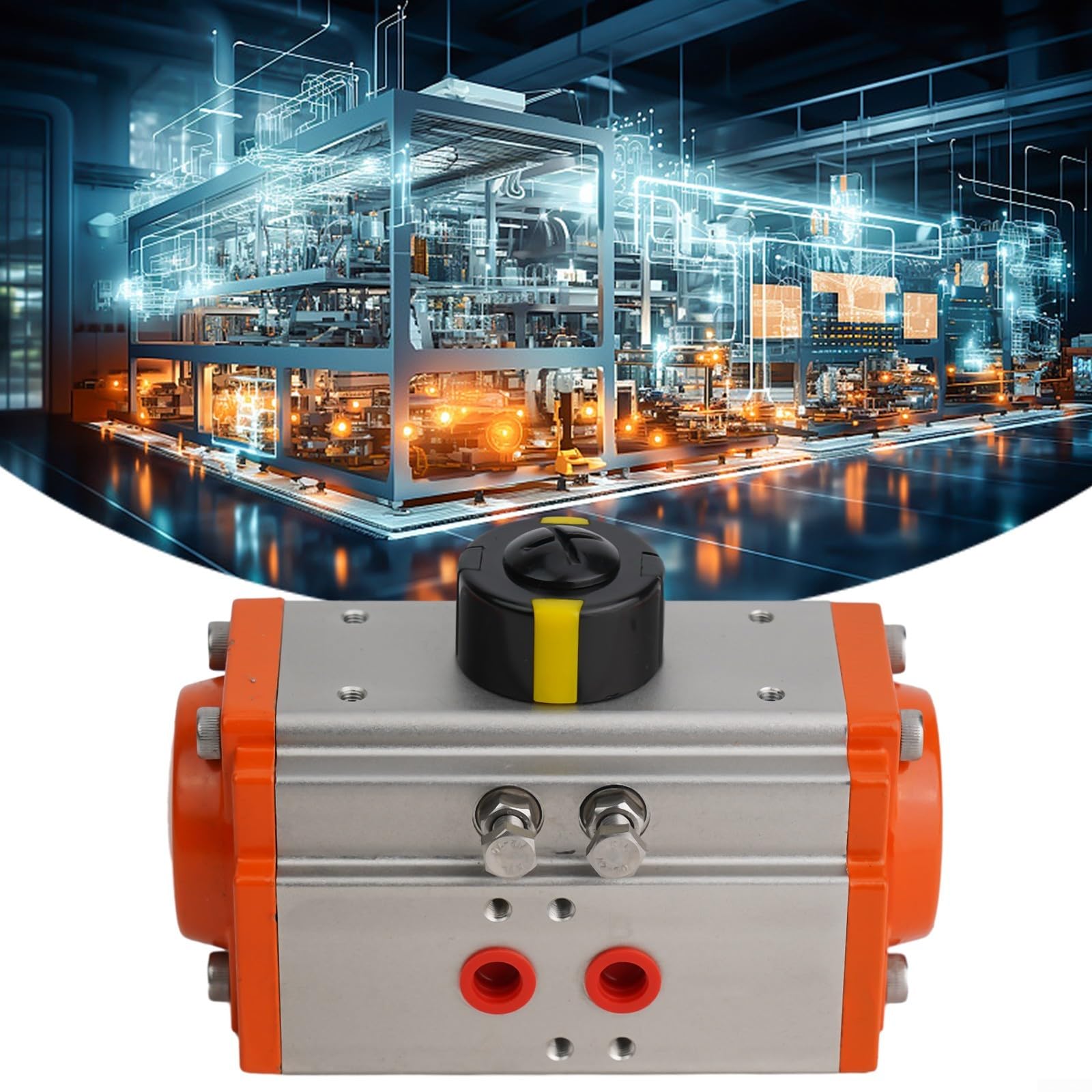 Actuador neumático para la serie GT/AT, ángulo de rotación de 90 °, actuador neumático de doble efecto de válvula de bola para automatización industrial y sistemas de control de procesos (AT-52)