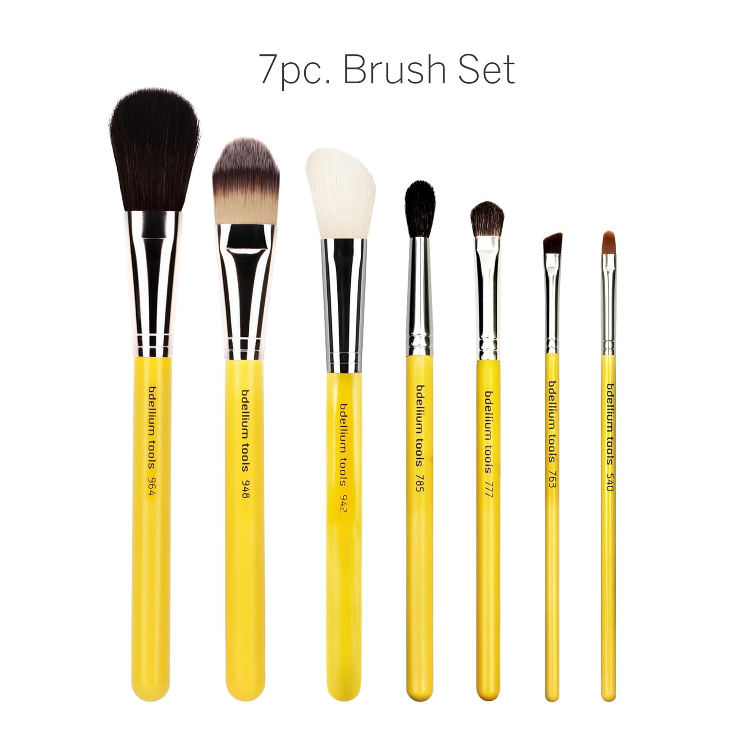 Bdellium Tools Professional Makeup Brush Studio Series - Basic 7pc. Brush Set with Roll-Up Pouch - Image 2