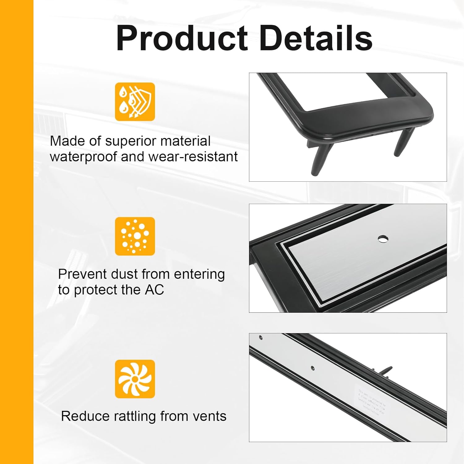 Truck A/C Dash Vent & Molding Kit Compatible with 1973-1980 Chevrolet and GMC Trucks Replace# 3979751, 14014536