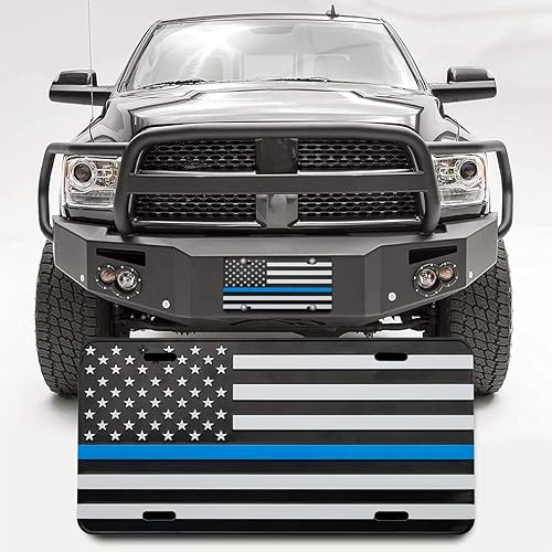 Miniatura 5 de Placa de matrícula de bandera estadounidense, 11.8 x 5.9 pulgadas con 4 agujeros, placa de matrícula de aleación de aluminio resistente de Estados