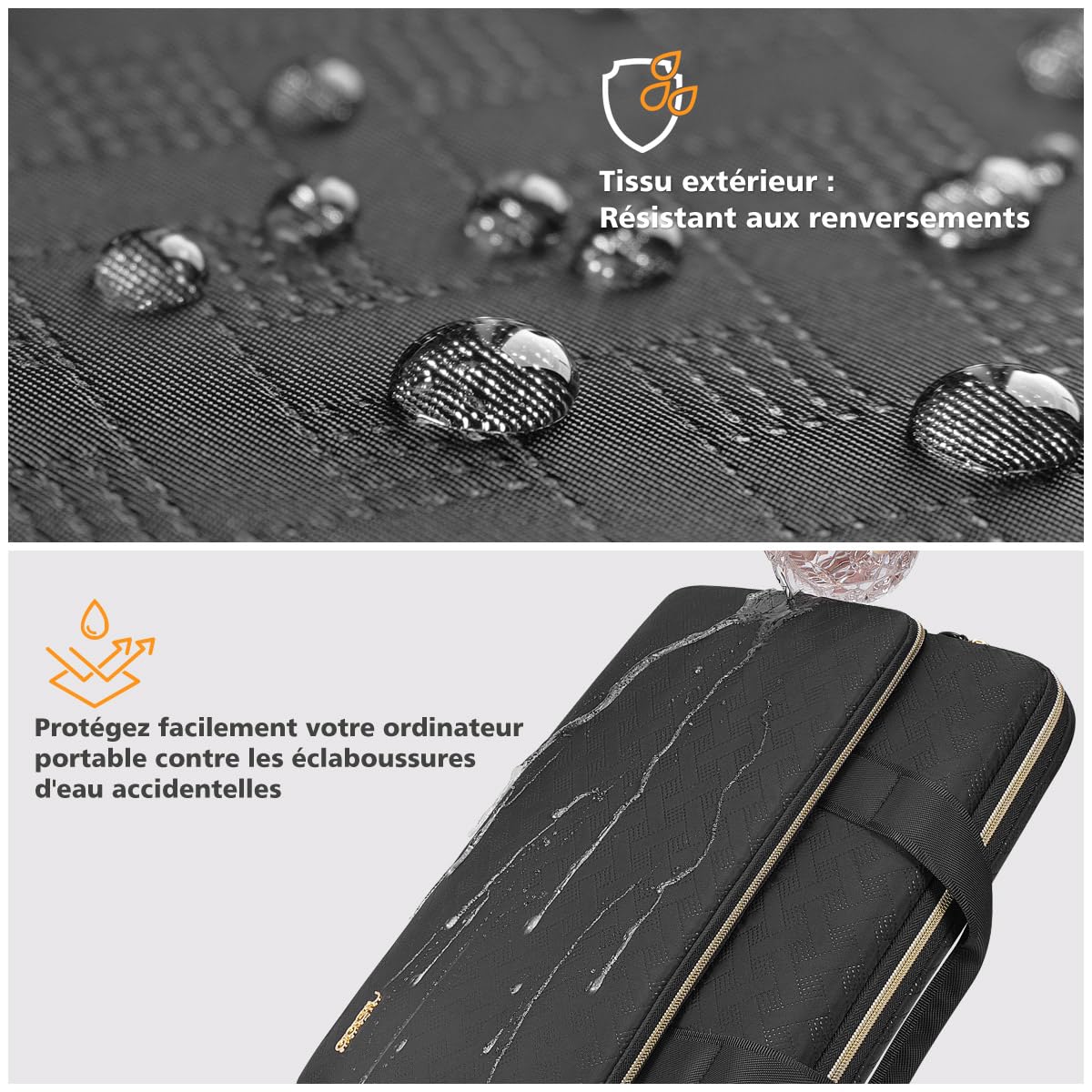NIDOO 17,3 Pouces Sacoche Ordinateur Portable Sac à Bandoulière Sac a Main PC Mallette de Protection pour 17.3" IdeaPad 3 Gen 7/ Legion 5 5i/ ThinkPad P17/ ENVY Laptop 17/ ZenBook Pro 17/ LG gram 17