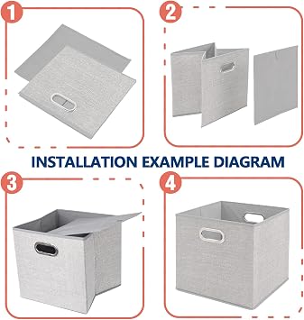 4 Pack Foldable Storage Boxes, 20L Non-Woven Fabric Storage Cubes with Handles, Collapsible Storage Cube Basket Organiser Bins Containers for Toys, Books, Closet, Home, Office