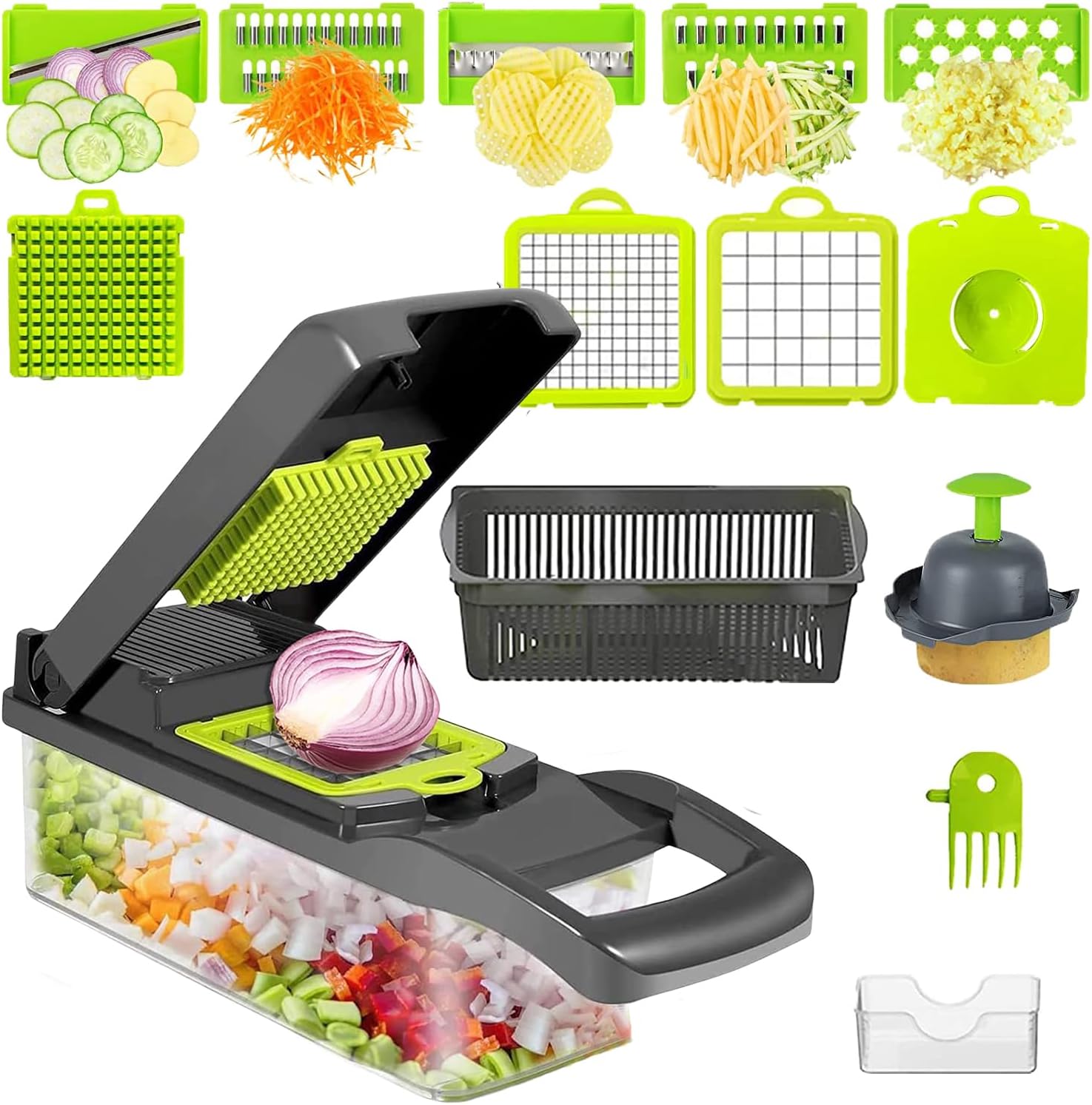 bituocs Vegetable Chopper, Adjustable Mandoline Vegetable Slicer with