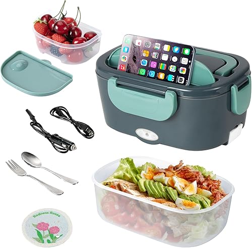 Fiambrera eléctrica para adultos, 1.5L de gran capacidad de calefacción Bento, lonchera portátil para oficina, coche y camión