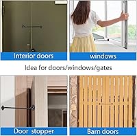 Vista 3 de DOITOOL Pestillo de gancho y ojal de 12 pulgadas, color negro, resistente, acero inoxidable sólido, para cercas de madera o puertas de metal