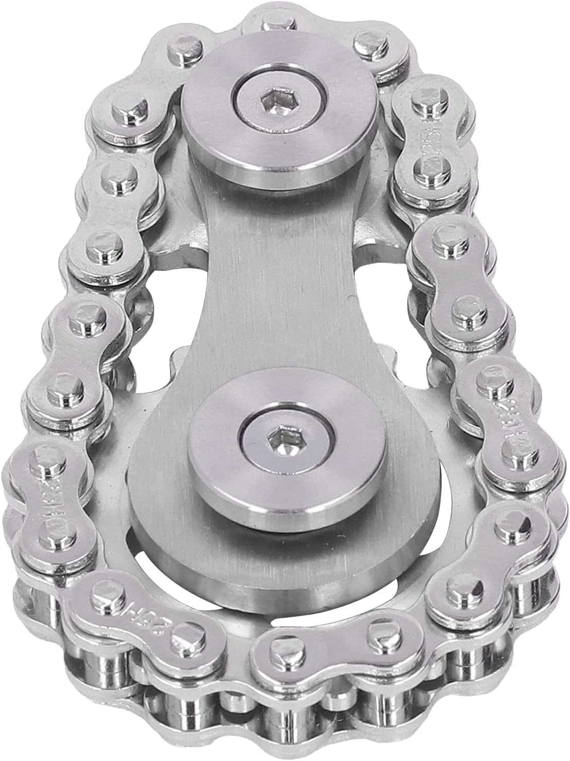 Cadenas de giroscopio de punta de dedo, cadenas de piñones mecánicos, juguete de metal, alivio del estrés, acero inoxidable desmontable con bolsa de almacenamiento para pensar Color acero inoxidable
