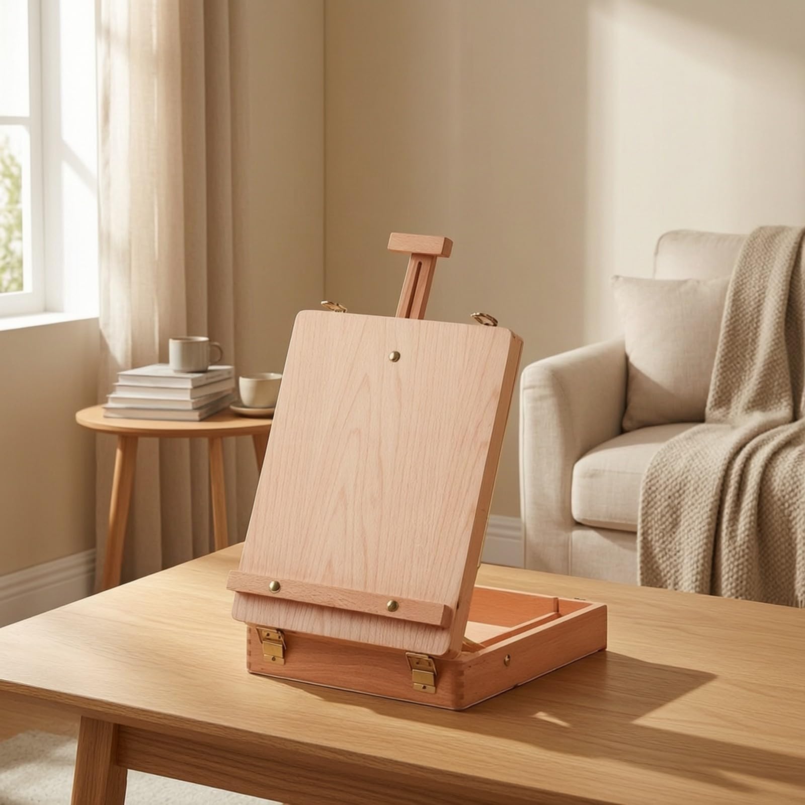 TISHITA Mallte Compact | Table En Bois, Portable, pr déplacement, Artistes, Débutants
