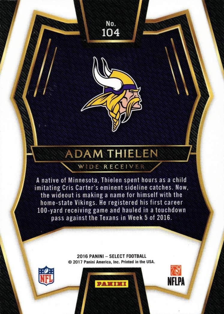 2016 Panini Select Football #104 Adam Thielen Rookie Card