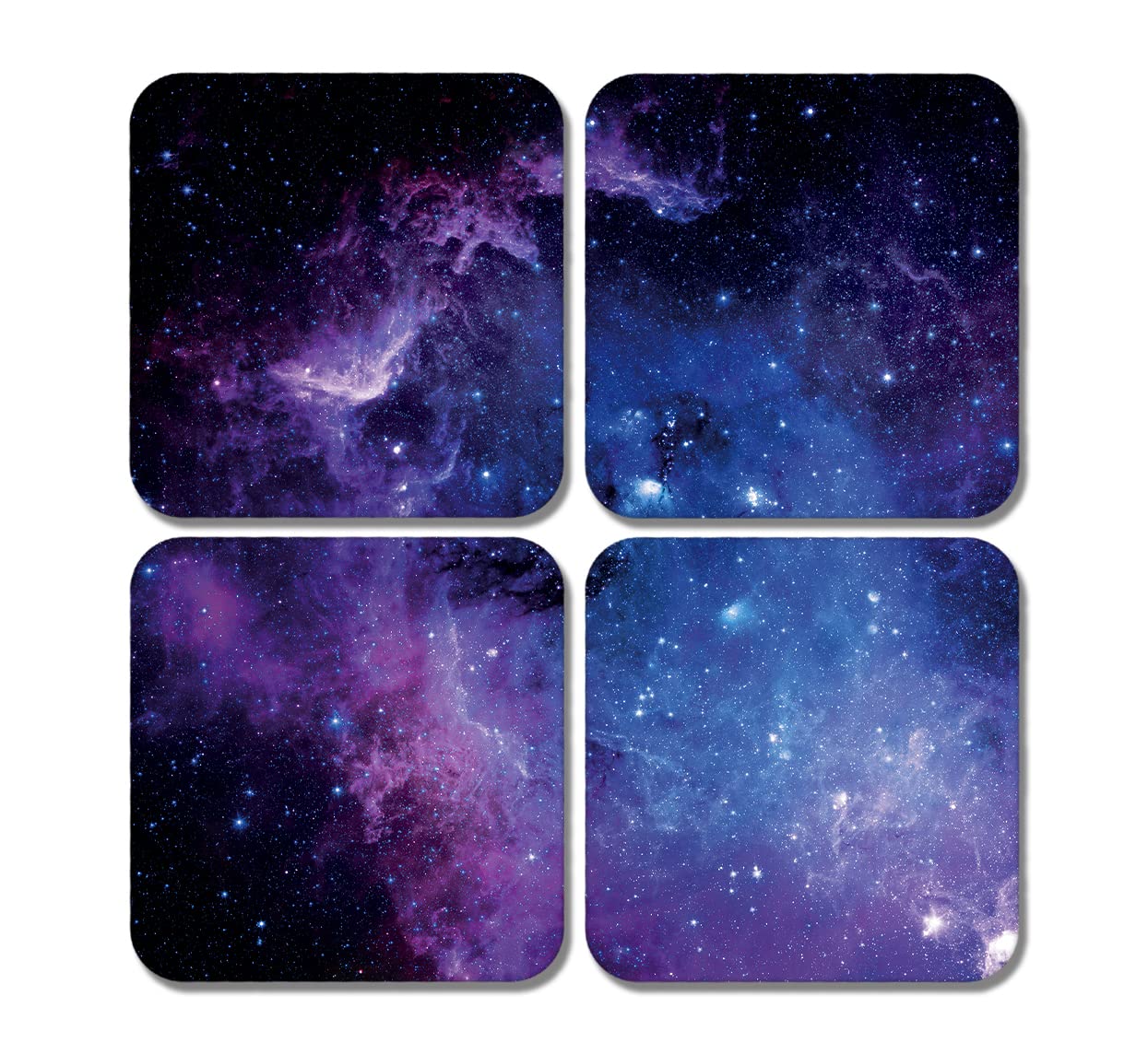 4 x Square Nebula Coasters - Star Solar System Space Purple Sky Night Set Theme Gift #78451