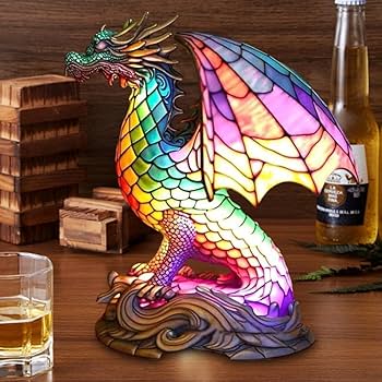 Amazon.co.jp : ステンドグラスランプ ユニコーン マーメイド