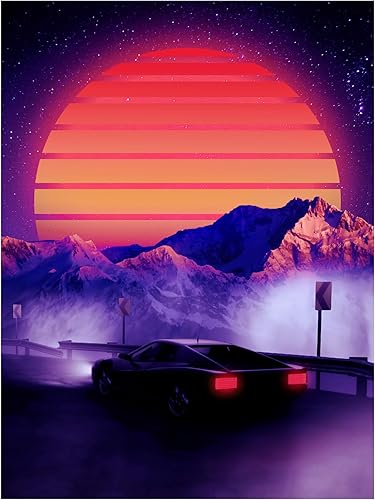 Trademark Fine Art Canvas Wall Art - Ritvik Takkar 'Retro Synth' Wall Art for Living Room, Bedroom, or Office Décor