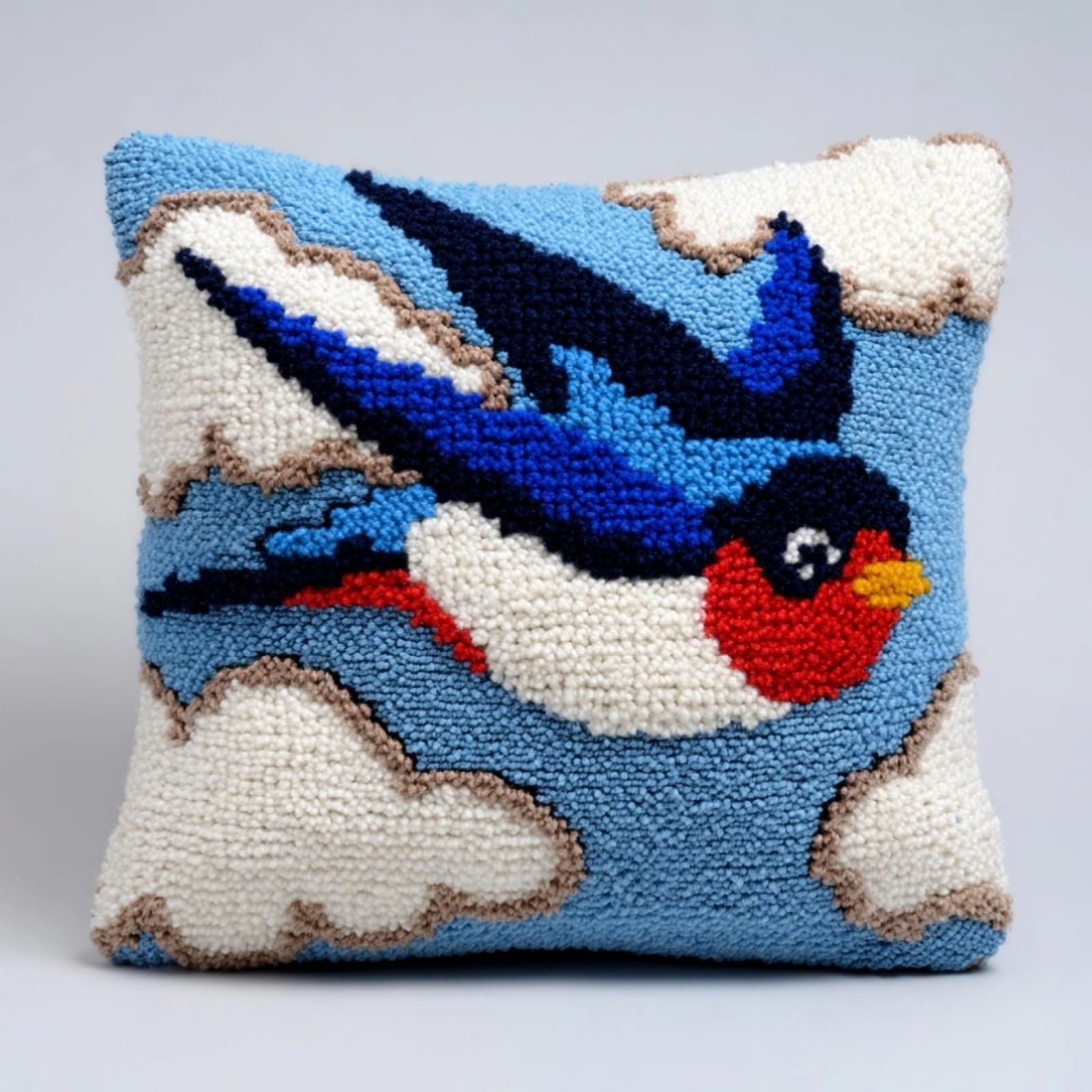 AxiangziK Latch Hook Pillow Kits with Yarn,Swallow