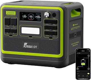 FOSSiBOT F2400 centrale elettrica portatile, 2048Wh batteria LFP generatore di corrente solare, power station, uscita fino a 2400W, ricarica rapida, Per emergenza domestica, campeggio e camper, verde