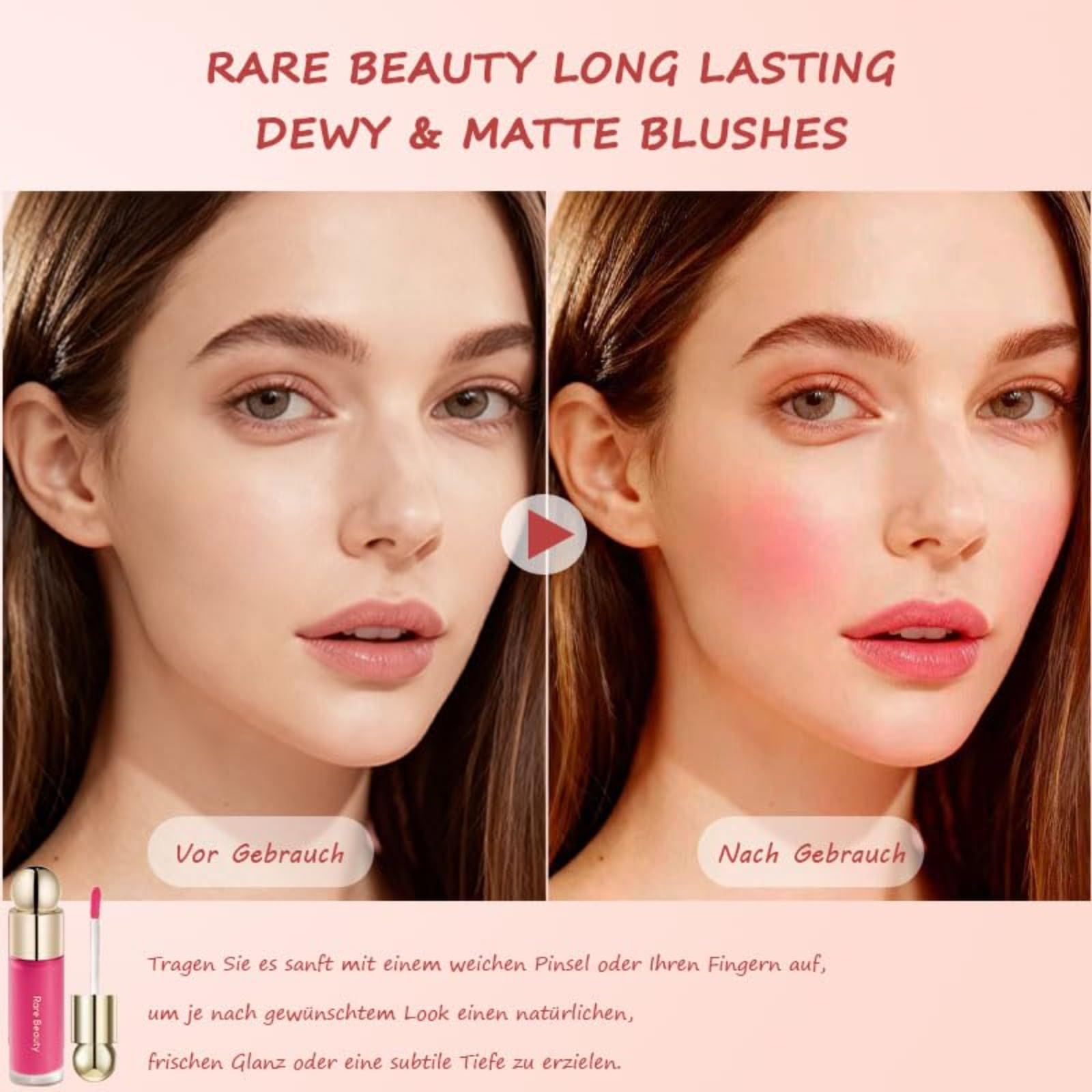Rare Beauty Long Lasting Dewy & Matte Blushes, Langanhaltendes Rouge für das tägliche Make-up (Hope)