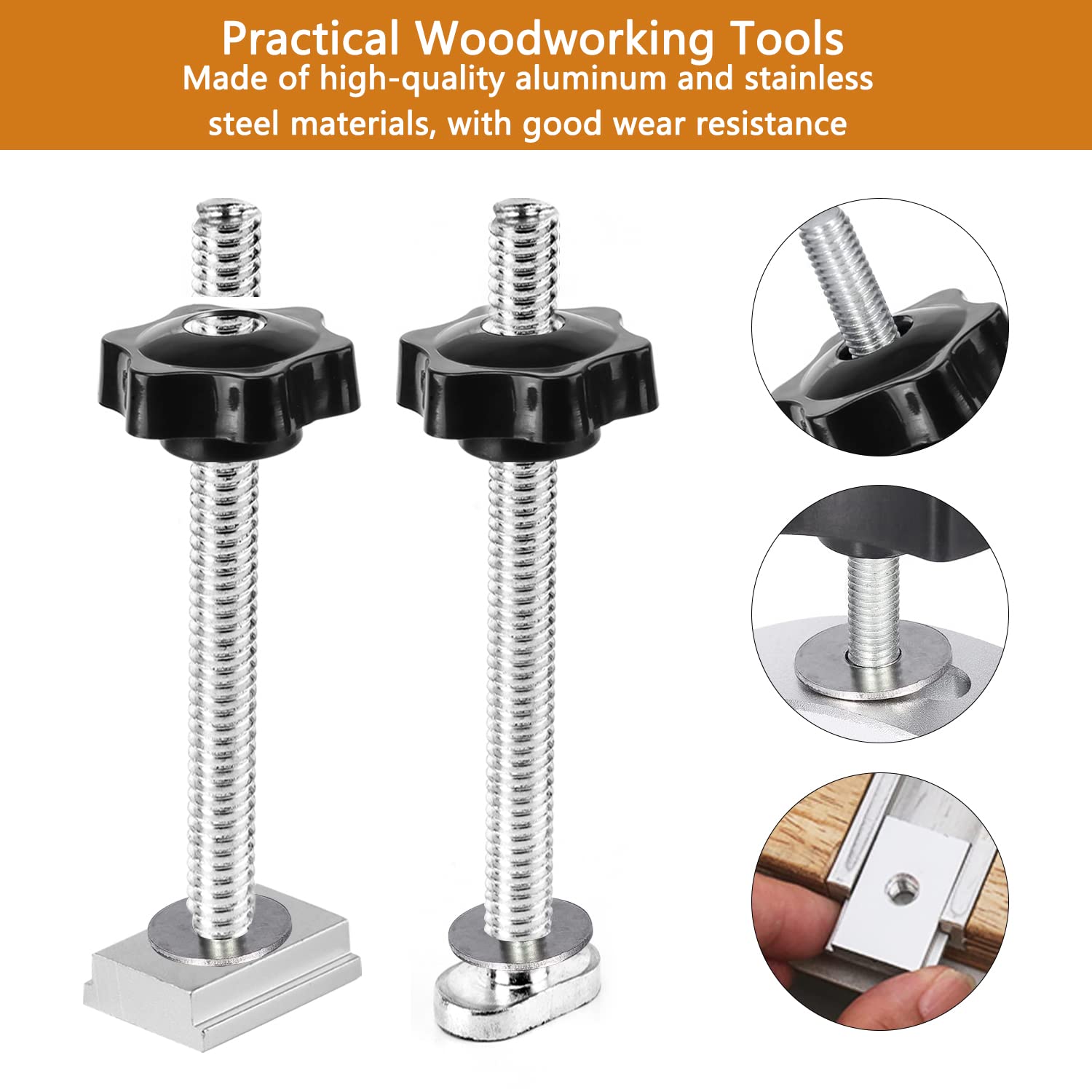 TTrack Clamps M8 Nuts, 14Pcs TSlot Bolts Tool Set, with TSlot Nut, T