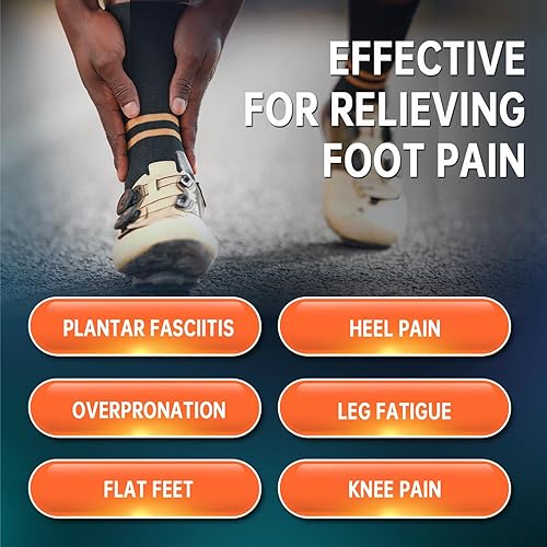 Miniatura 4 de PCSsole Plantillas para fascitis plantar para hombres y mujeres, más de 220 libras, insertos de soporte de arco alto con cojín cómodo, plantillas