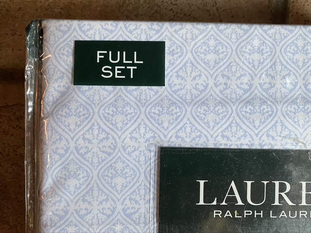Lauren by Ralph Lauren Geometric Blue Sheet Set - Full Size (All Cotton)