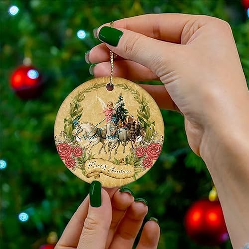 Miniatura 4 de Cheyan Funny Retro Christmas Theme Christmas Porcelain Ornament Home Decorations Christmas Pendants Childs Christmas Tree Hanging Ornament