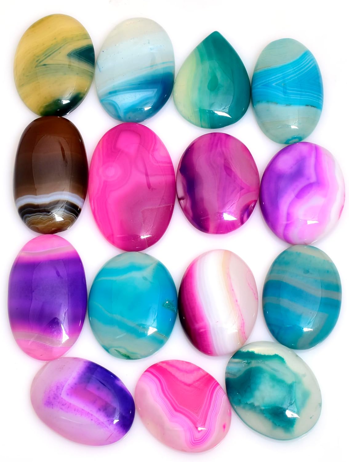 Natural Lapis Lazuli Cabochons – Loose Gemstone Set for Jewelry Making | Polished Oval & Pear Shape Stones | DIY Craft, Ring, Pendant Making (20–35 mm, Pack of 5)