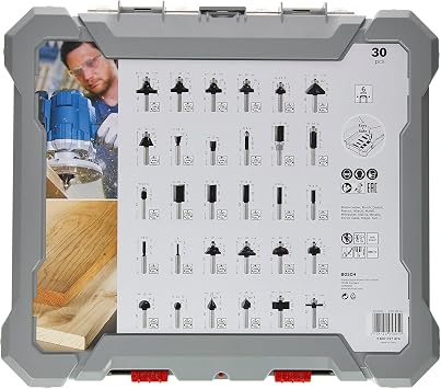 Bosch Professional 30 parçalı freze seti karışık (ahşap için, 6 mm şaftlı freze için)
