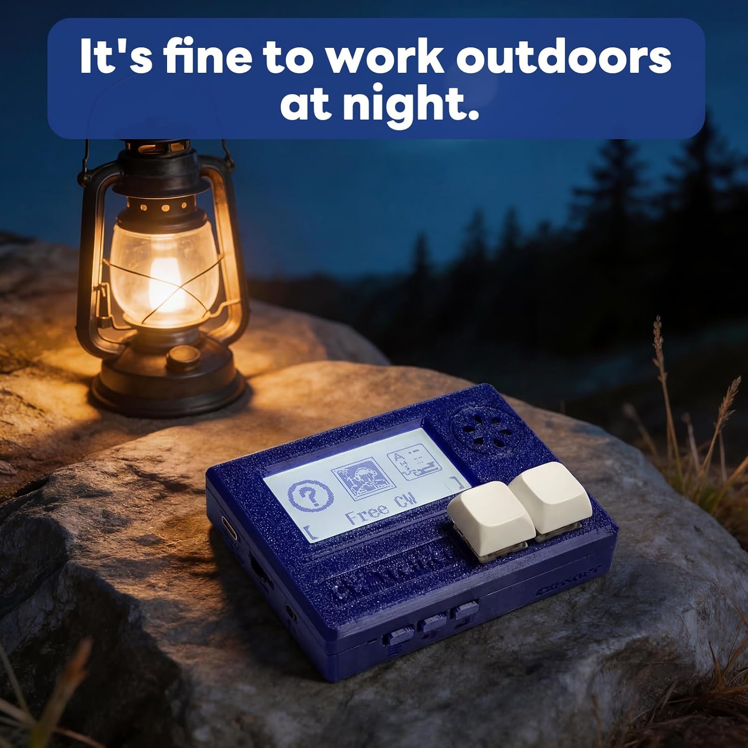 CW Trainer Morse Code Trainer with Display & Keys, Moore Simo Wales Code Shortwave Radio Telegraph Key Learning CW Radio for Telegraph Practice with Charging Cable (Blue)