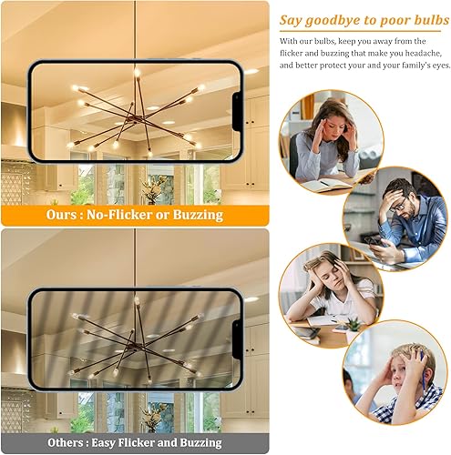 Miniatura 6 de Brightever Bombillas LED de candelabro E12 equivalente a 60 W, 2700 K blanco suave, 620 lúmenes, 6 W, bombilla LED de candelabro B11, bombillas de