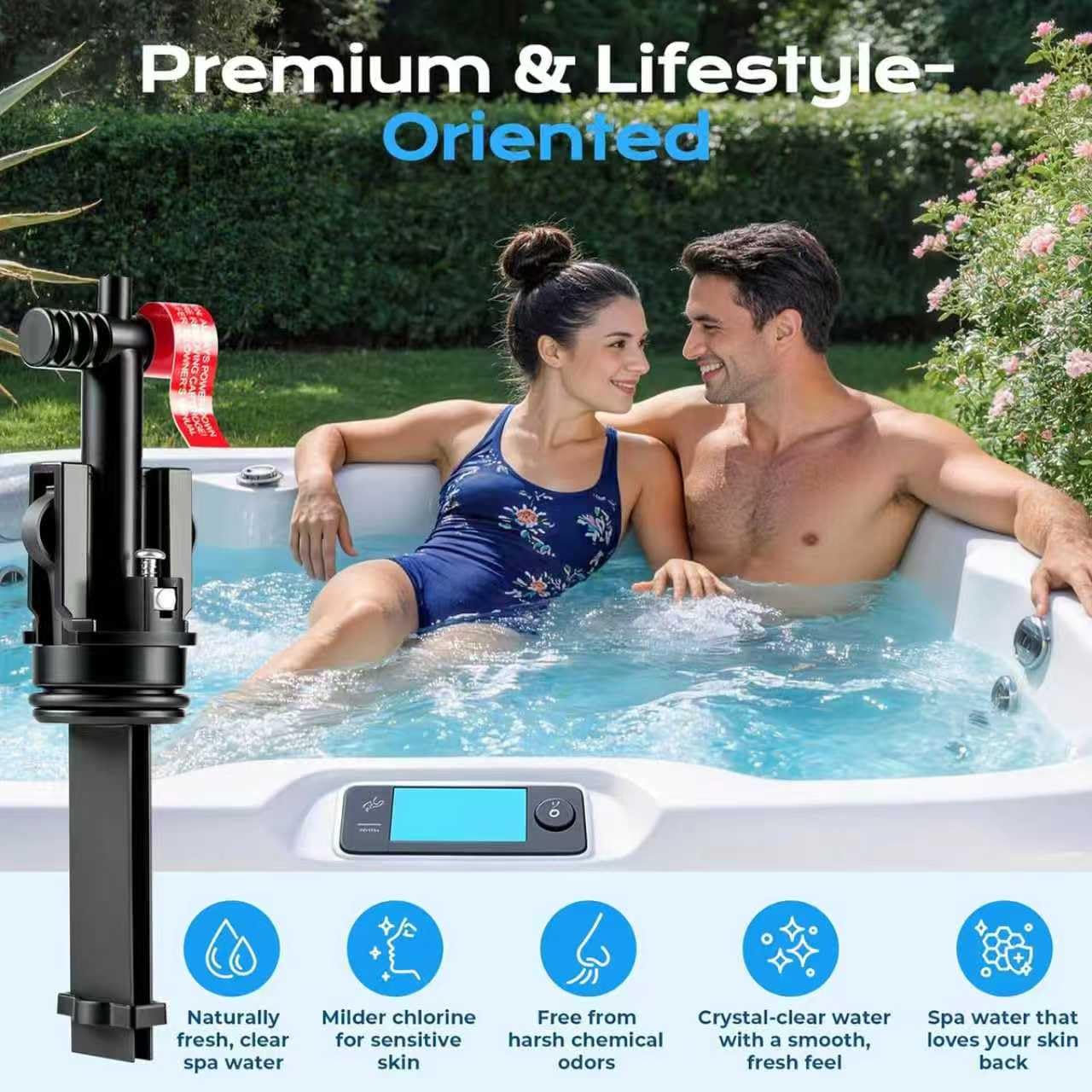 Lot de 3 cartouches de traitement de l'eau de rechange pour jacuzzi, installation facile, 4 mois, compatible avec les spas et piscines, filtration efficace de l'eau