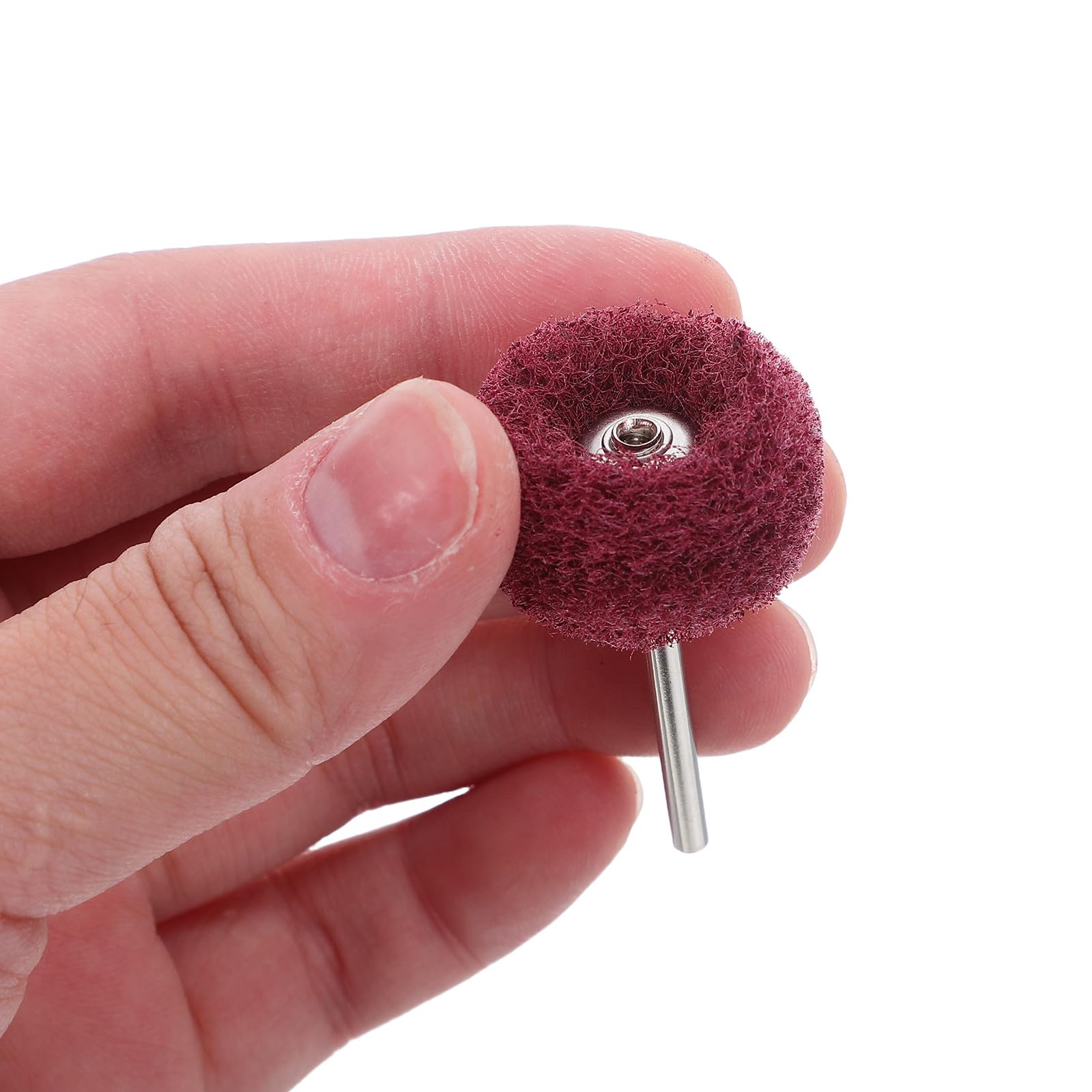 DOITOOL 100 Piezas Cepillo de Nylon Abrasivo: Rueda para Amoladora con Eje de 3 mm - Accesorio Rotatorio para Taladro y Pulidora - Cepillo para Eliminar Óxido, Lijar y Pulir