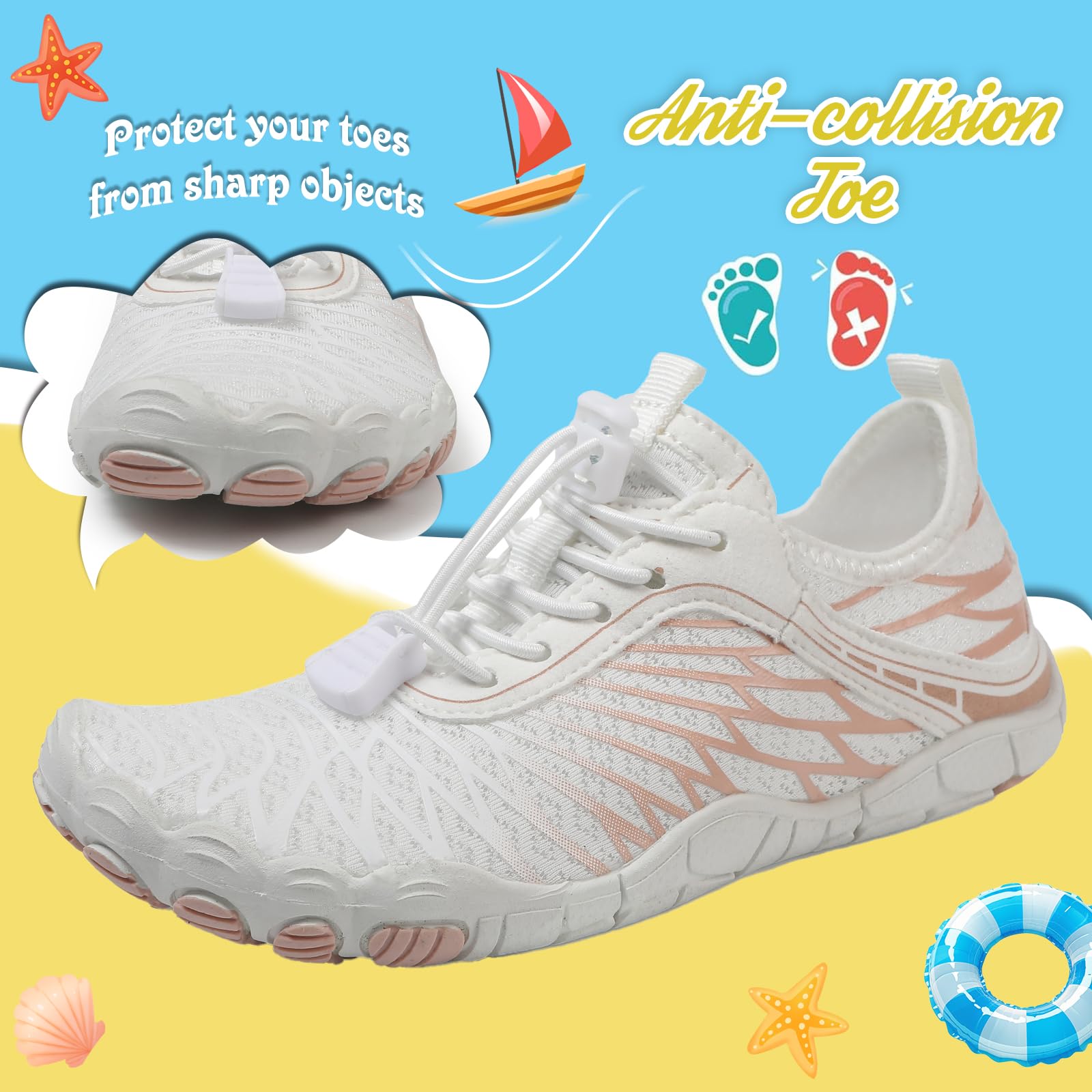 AONETIGER Zapatos descalzos para niños, transpirables, de secado rápido, antideslizantes, tallas 26-35