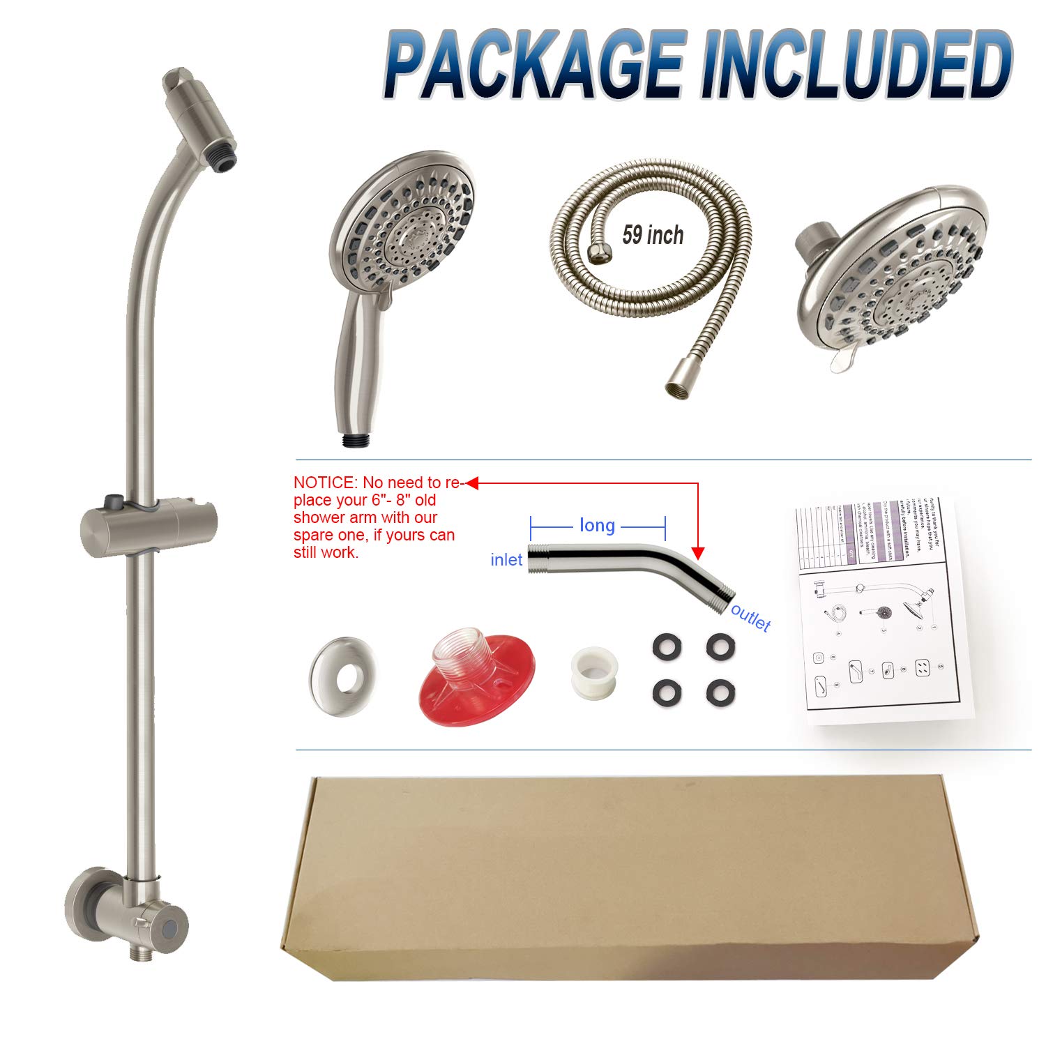 Egretshower Handheld Showerhead & Rain Shower Combo For