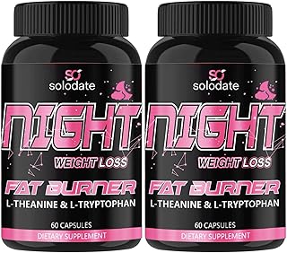 2 Pack Night Time Fat Burner,Appetite Suppressant and Sleep Aid Supplement,Boost Metabolism,Weight Loss Pills for Women and Men,60 Capsules Healthier Diet Pills