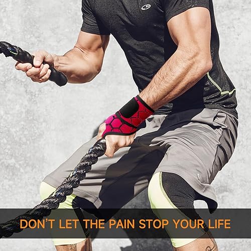 Miniatura 5 de Muñequera deportiva delgada, muñequera para alivio del túnel carpiano, soporte de muñeca de compresión sin neopreno para entrenamiento, muñequeras