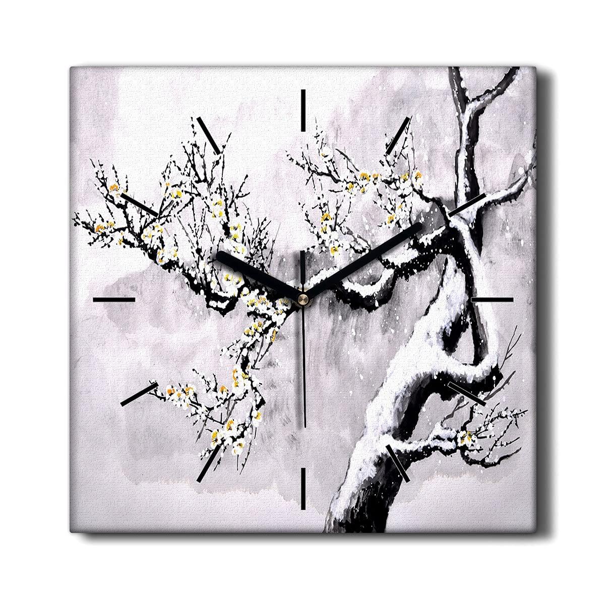 Horloge sur Toile silencieuse Coloray fini le tic-tac agaçant deco murale salon 30x30cm
