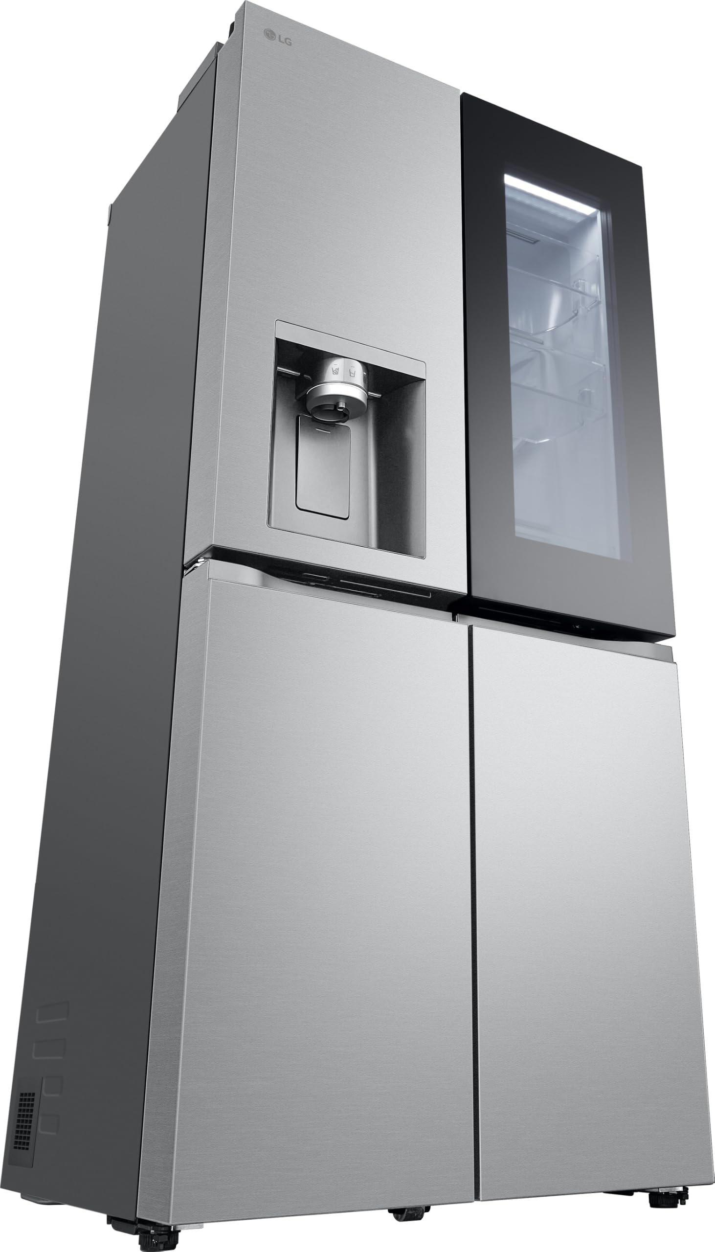 LG GMG861MBAE SLIM Multi-Door Kühlschrank mit Gefrierfach (508 L, Energieklasse E) mit InstaView, Eis- und Wasserspender, UVNano, Total No Frost, Silber